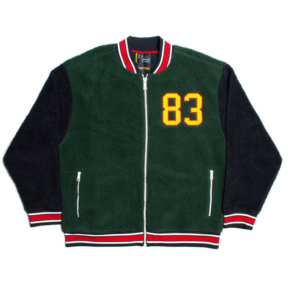 Nautica Lil Yachty Green, Blue & Yellow - PINEGROVE - Bomber Varsity Jacket XL